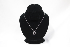  Heart Shaped White Gold Charm and Necklace