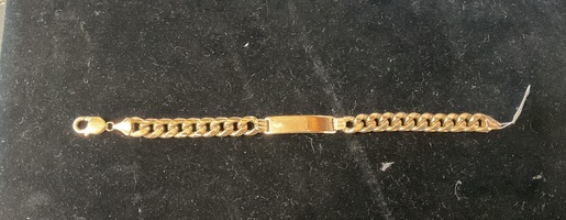   Yellow Gold Cuban link Bracelet with Name plate 
