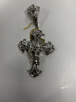  14KT White Gold Cross Charm with 6.32 Total Carat Weight