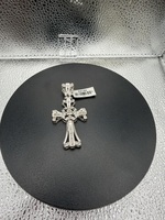  14K White Gold Diamond Cross Pendant – Heavy Religious Charm – 14.36 Grams