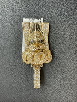  14k Yellow Gold Diamond Jesus Charm 