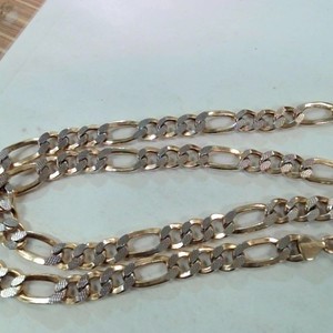   Figaro 10k Yellow Gold Diamond Cut Chain 