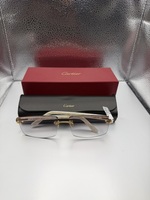 Cartier Rimless Composite Sunglasses White Frame Gold Hardware w/ OG Box & Paper