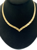 14K Yellow Gold Flat Diamond Cut Omega Style Chain 