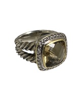  DAVID YURMAN Albion Ring Champagne Citrine Pave Diamonds 18K Gold 