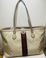 Gucci GG Supreme Ophidia Large Tote Beige Canvas Bag 