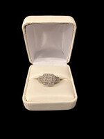 14K WG Halo Style Princess Cut Diamond Engagement Ring