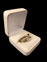 14k Two-Toned 3 Layered Diamond Band Ring