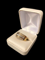 14k YG Diamond Wedding Band Mans Ring