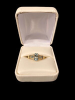  14k YG Blue Colored Stone Ladies Ring