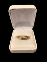 14k YG Byzantine Design Solitaire Diamond Band Ring