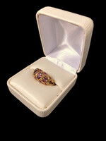  14k YG Purple Stone Band Design Ladies Ring