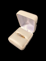  14k YG Three Stone Set With WG Accent