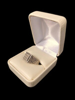 14k WG Abstract Design Diamond Band Mans Ring