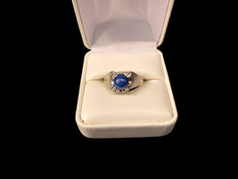 10k WG Blue Star Sapphire Mans Ring