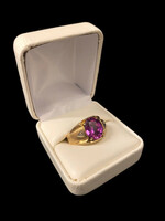10k YG Purple Stone Mans Ring
