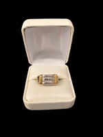  Platinum Diamond Band Ring With 18k YG Accent