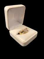 14k YG Princess Cut Diamond Band Mans Ring