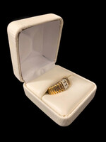 14k Two-Toned Three Set Stone Diamond Band Ring