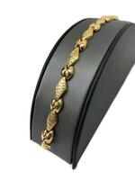  14k YG Hollow Design Link Unisex Bracelet