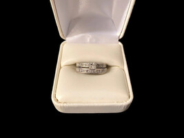14k WG Princess Cut Wedding Ring Set