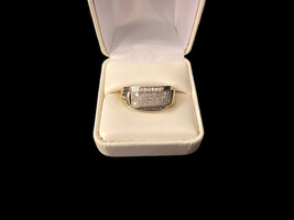 14k WG Princess Cut Diamond Band Mans Ring