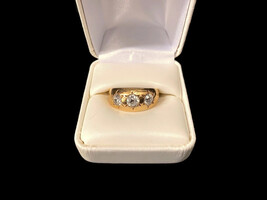 14k YG Three Set Diamond Band Mans Ring