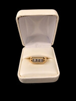 14k YG Three Set Stone Diamond Band Mans Ring