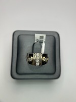 Two tone gold fancy band with round diamonds 