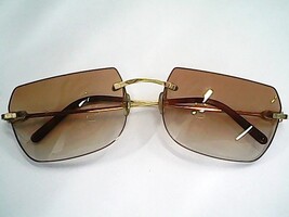 CARTIER Wire Sunglasses CT00500 001 Yellow Toned Hardware
