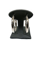  Sterling Silver Thick Hoop Earrings
