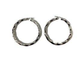  Sterling Silver Large Hoop Earrings