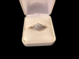Sterling Silver Wedding Engagement Ring Set