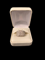 18k WG Chunky Halo Style Wedding Ring