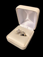 14k WG Princess Cut Zig Zag Diamond Womens Ring