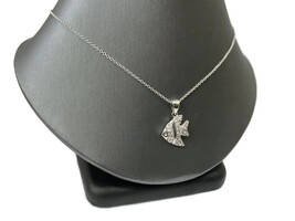  Sterling Silver Angelfish Charm Necklace