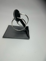 White gold diamond cut hoops 