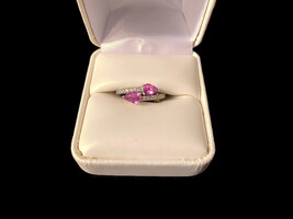 14k WG Pink Topaz Ladies Ring