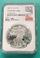  2001 PF70 Ultra Cameo John Mercanti Signed Silver Eagle 