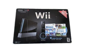 Nintendo Wii Sports Black RVL-001 Wii Sports and Wii Sports Resort CIB