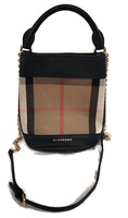 Burberry House Check Canvas and Leather Mini Bucket Bag 