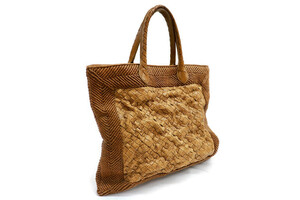 BOTTEGA VENETA - Leather & Snake Skin INTRECCIATO Tote Bag / Handbag