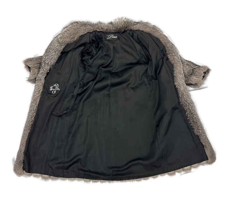 Full Length SILVER FOX Full Pelt Fur Coat Ladies Size M L