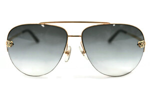 CARTIER - Gold Wire Panthere Half-Frame Aviator Sunglasses