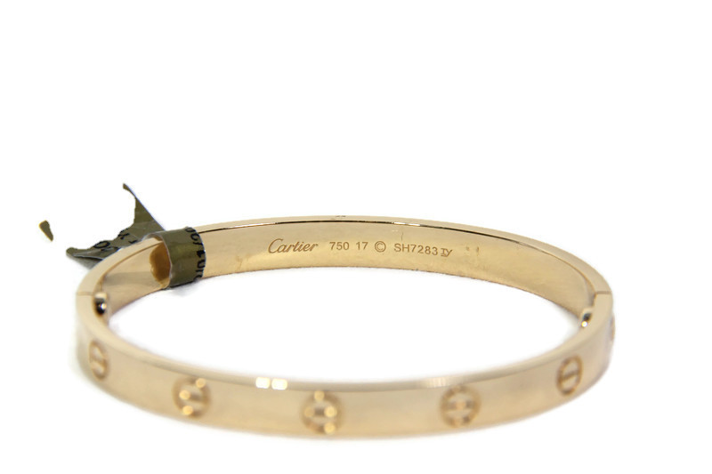 18k Yellow Gold Cartier Love Bracelet without Screwdriver Size 17 - 32.1g