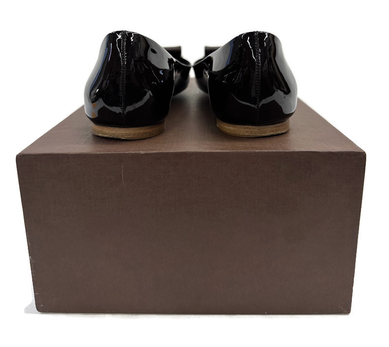 Louis Vuitton Black Monogram Canvas and Patent Leather Flirty Ballet Flats  Size 36