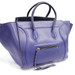 CELINE - Blue Drummed Calfskin Leather PHANTOM Luggage Tote Bag