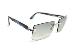 MICHE - Silver & Blue Marbled Sunglasses w/Smoke Grey Lenses