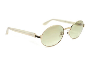 MICHE - Gold & White Marbled Acetate Temples Sunglasses w/Smoke Grey Lenses