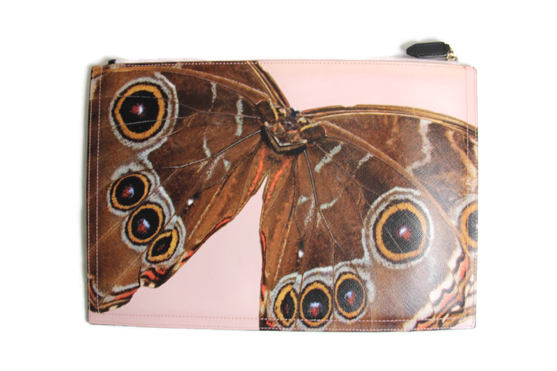 Givenchy Large Antigona Butterfly Clutch Bag Pink w/ Butterfly